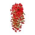 thumbnail image 2 of balikha Artificial Hanging Flowers Fake Wall Hanging Plants Floral Teardrop Never Withering Spring Teardrop Swag for Home Garden Yard Red, 2 of 9