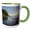 Green/White, variant on 3drose, Canada, Vancouver Island. Surf and Sand at Tonquin Beach, 15oz Two-tone Black Mug