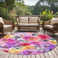 thumbnail image 4 of Round Area Rug 5 Ft, Purple Pink Floral Washable Non-Slip Circle Carpet for Living Room/Bedroom, Spring Pastoral Daisy Low-Profile Runner Mats Collection Rugs for Indoor, 4 of 8