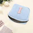 thumbnail image 3 of Unique Bargains 1 Pc Letter I Pattern Makeup Bag for Travel Blue Corduroy, 3 of 6