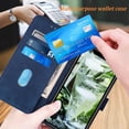thumbnail image 2 of for iPhone 12 Mini Wallet Case,[Kickstand][Wrist Strap][Card Holder Slots] TPU Interior Protective 12 Mini Phone Case,Leather Folio Flip Cover for iPhone 12 Mini (Blue), 2 of 14