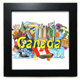thumbnail image 1 of Rocky Mountains CN Tower Maple Canada Black Square Frame Picture Wall Tabletop, 1 of 3