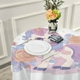 thumbnail image 6 of 60 Inch Round Tablecloth with White Lace Trim Fall Table Cover for Elegant Dining Decor Pastel Colors Unicorn, 6 of 8