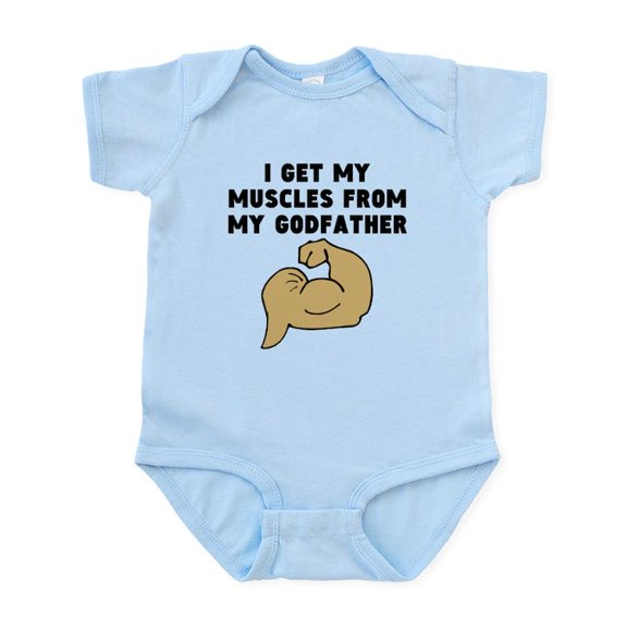 CafePress - I Get My Muscles From My Godfather Body Suit - Baby Light Bodysuit, Size Newborn - 24 Months