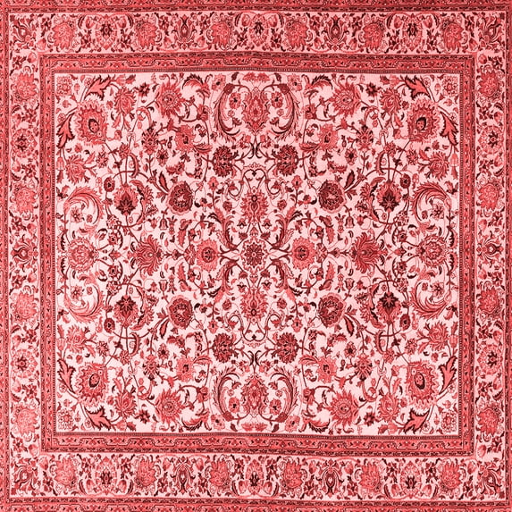 Ahgly Company Indoor Square Persian Red Traditional Area Rugs, 7' Square