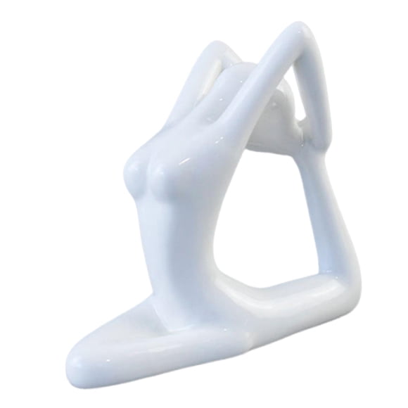 Estatua de cerámica para yoga, pequeña figura decorativa de yoga, escultura de arte moderno, adorno. Estiramiento de dos brazos