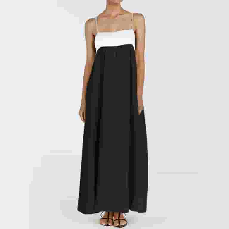 Women Summer V Neck Maxi Swing Chiffon Split Dress 2852 Women Summer V Neck Maxi Swing Chiffon Split Dress 2852