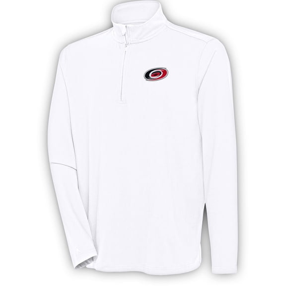 Men's Antigua  White Carolina Hurricanes Hunk Quarter-Zip Pullover Top