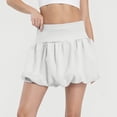 thumbnail image 5 of Women's Double Layer Bubble Hem High Waist Skirt - Solid Color Micro-Stretch Skirt for Casual, Retro, and Vintage-Inspired Fashion,White XS, 5 of 5