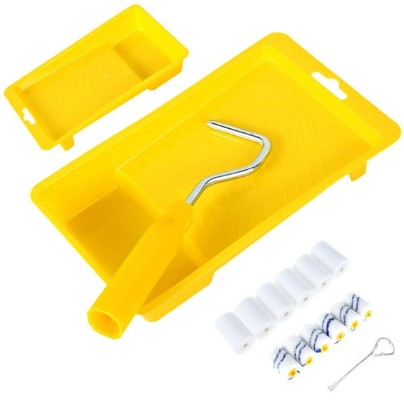 16 Pcs Paint Roller Set with Holder 2 Paint Trays Paint Can Opener 2 Inch High-Density Foam Paint Roller with Microfiber Cover Washable Reusable Wall Painting Roller for Wall Painting Rep