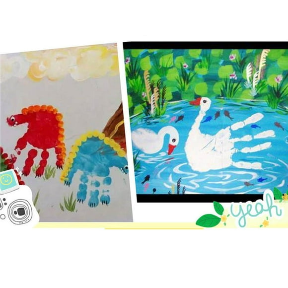 Children Palms Stamp Pad Painting Hand Safe Pad Ink Kindergarten Graffiti Imaginative DIY Toy for Kids Children Playing Accessories Red