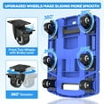 thumbnail image 3 of TNTANTS Folding Hand Truck, 500 LB Heavy Duty Portable Dolly Cart, 6 Wheels Collapsible Luggage Trolley with 3 Elastic Ropes, Hand Cart for Travel, Moving, Shopping, Blue, 3 of 9