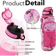 thumbnail image 4 of 32 oz Water Bottles with Straw & Strap, Motivational Water Bottles with Times to Drink, BPA Free Reusable Sports Water Bottle with Sleeve Carrier for Hiking, Travel, Running or Fitness, 4 of 7