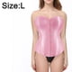 thumbnail image 2 of Corsé hasta cintura deshuesada Cincher Bustier Top Túnica sexy con botones delanteros - Rosa, 2 of 5