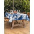 thumbnail image 2 of Outdoor Tablecloth with Umbrella Hole & Zipper, Navy Blue Palm Trees Rectangle Tablecloth 52x70 Inch, Vintage Tropical Summer Botancial Patio Table Cover Waterproof Table Cloth for Picnic/Party, 2 of 7
