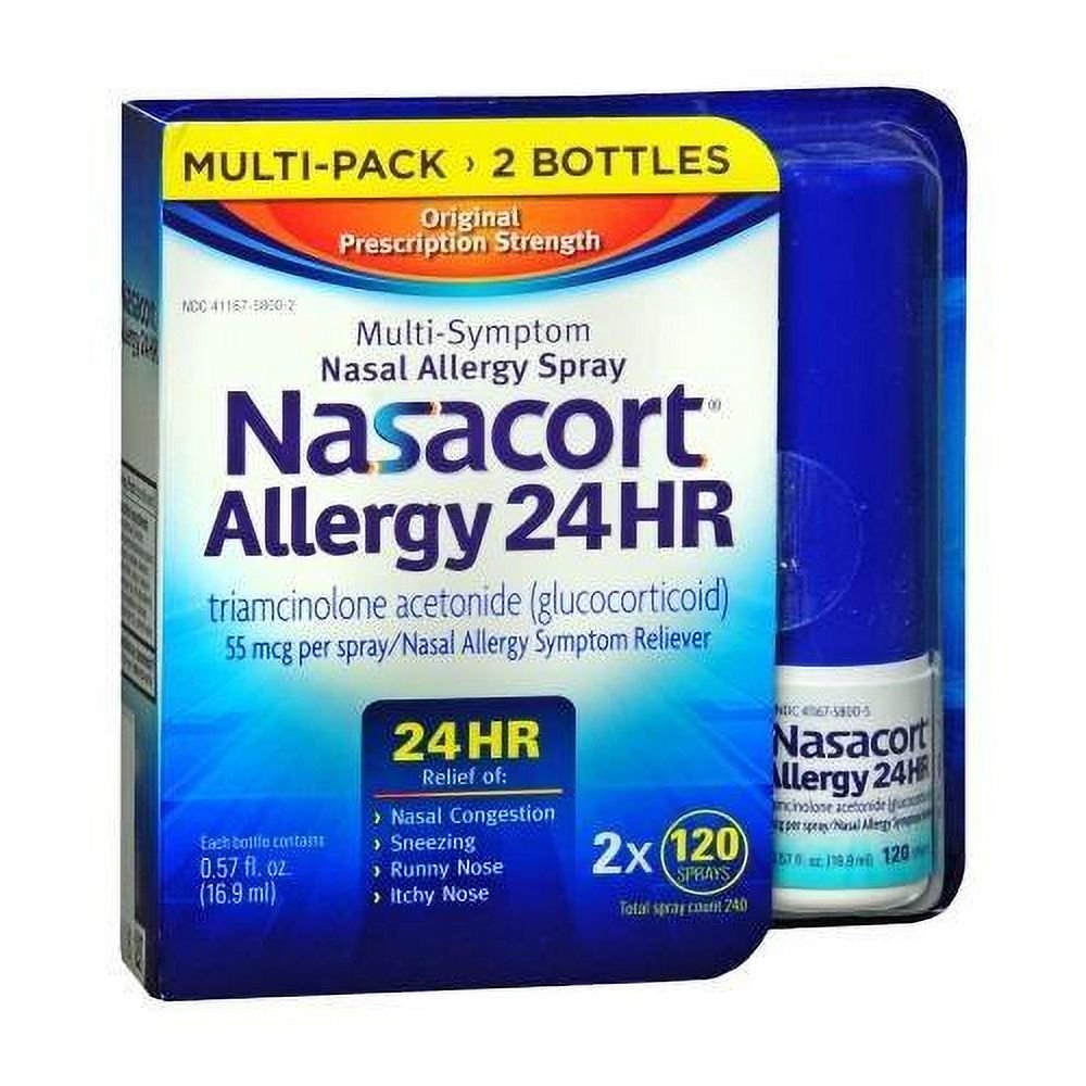 Nasacort Allergy 24hr Multi-Symptom Nasal Allergy Reliever 0.57 oz, 120 ct