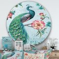 thumbnail image 3 of Designart 'Handpainted Peacock ' Farmhouse Metal Circle Wall Art, 3 of 3