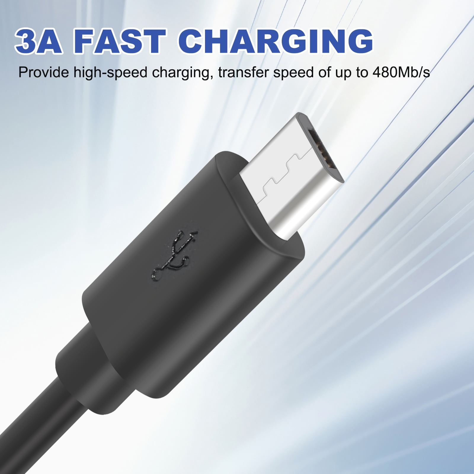 Uxcell 42.6Ft USB to Micro USB Power Extension Cable, Long Charging Cord, Black