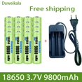 thumbnail image 1 of 2023 Battery Rechargeable Battery 3.7V 18650 9800mAh Capacity Li-ion Rechargeable Battery For Flashlight Torch Battery+Charger, 1 of 4