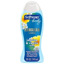 Softsoap Moisturizing Body Wash, All Skin Types, Hawaiian Luau, Jasmine and Vanilla, 20 fl oz Bottle