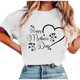 thumbnail image 1 of Tops de Manga Corta de Verano para las Mujeres Imprimir Blusa de Cuello Redondo, Moda Ligera de Poliéster Spandex, 1 of 4