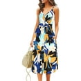 thumbnail image 1 of Frontwalk Floral Print Summer Dress for Women Boho Hawaiian Sling Dress Wrap Holiday Beach Dress, 1 of 2