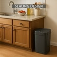 thumbnail image 5 of Automatic Touchless Infrared Motion Sensor Trash Can, 3 Gal 12 L Rectangular ABS Plastic Trashcan for Bedroom & Bathroom, Hands-Free Smart Garbage Bin with Motion Sensor Lid (Black), 5 of 10