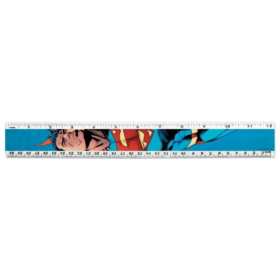 Superman Character 12 Inch Standard and Metric Plastic Ruler