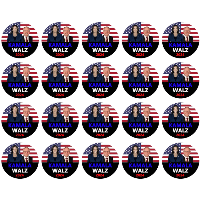 Harris Walz 2024 President Pins Broche Círculo Insignias (Estilo A)