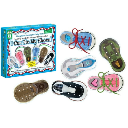 UPC: 0044222168452 | Key Education I Can Tie My Shoes 12 items; 6 cards and 6 multicolored laces