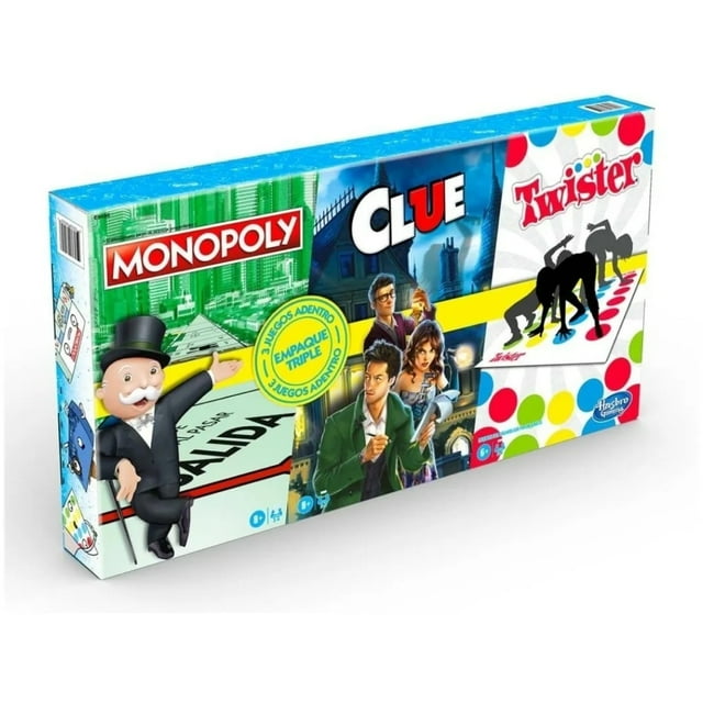 Juego de Mesa Hasbro Triple Pack Monopoly Clue Twister