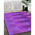 thumbnail image 3 of Ahgly Company Machine Washable Indoor Round Transitional Bright Neon Pink Purple Area Rugs, 7' Round, 3 of 7