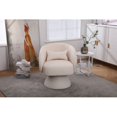 thumbnail image 2 of Swivel Barrel Chair, Modern Round Swivel Accent Chairs with Pillow, 360 Degree Comfy Linen Fabric Accent Chair Small Single Chair Armchair for Living Room Bedroom (Beige), 2 of 9