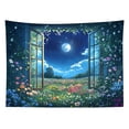 thumbnail image 2 of HVEST Floral and Fantasy Night Sky Tapestry Wall Hanging Wildflower Plant and Moon Wall Tapestry for Bedroom Nature Landscape Tapestry for Living Room College Dorm Home Decor,59x51 inch, 2 of 5