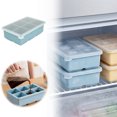 thumbnail image 2 of Food Grade Silicone Ice Cube Tray with Lid 6 Grid for Freezing Beverage, Gray Blue, 2 of 6