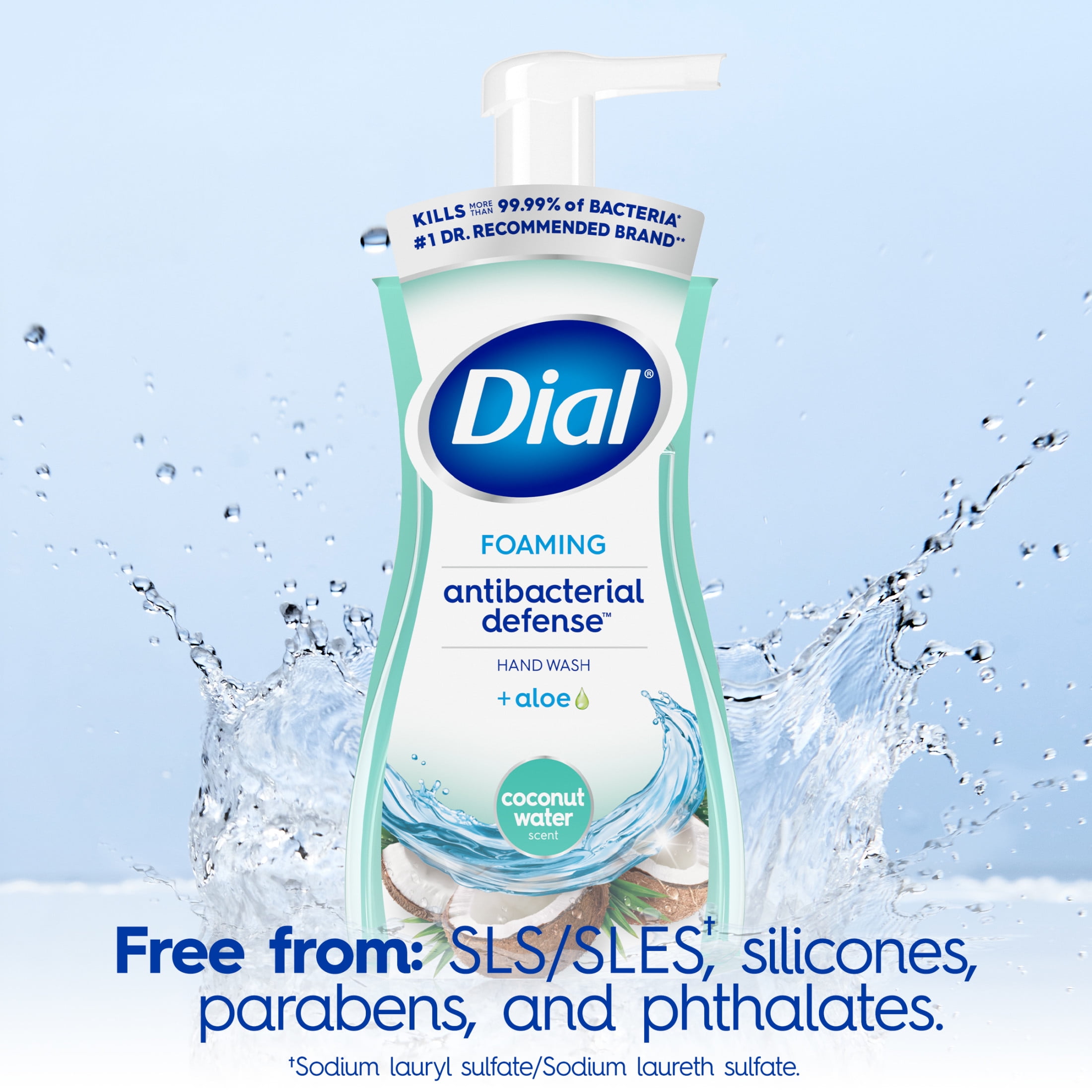 (2 pack) Dial Antibacterial Defense Coconut Water Scent Foaming Hand Soap, 7.5 fl oz