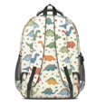 thumbnail image 3 of Dinosaur and Flower Beige Pattern Cute School Backpack Bag with Padded Back and Adjustable Shoulder Straps 16.9 X 12.6 X 5.9 Inches, 3 of 5