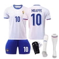 thumbnail image 1 of Copa de Europa 2024 Camiseta de visitante de Francia No. 10 Traje de camiseta de fútbol de Mbappé 11 Camiseta transfronteriza de Dembélé10+calcetines+protectores de piernas, 1 of 1