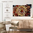 thumbnail image 5 of Elephant Stock Church Window Wall Art - Horizontal Multi Panel Canvas - Living Room Wall Decor - Religion And Spirituality Multi Panel - Yellow And Red Decor - 50" x 32", 5 of 8