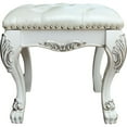 thumbnail image 4 of ACME Dresden II Vanity Stool, Synthetic Leather & Bone White Finish, 4 of 5