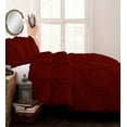 thumbnail image 2 of DNG Creations 3 Piece Ruffle Ribbon Design Comforter ( Oversized Queen Size ) Ultra Soft All-Season 550 GSM 800 Threads Count,100% Egyptian Cotton - Solid Burgundy Colour, 2 of 5