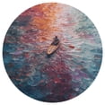 thumbnail image 3 of Colorful Kayaks Glide Across The Lake Floral Medallion Round Rug - Small Round Area Rug, Soft Non-Slip Machine Washable Bedroom Mat Indoor Accent Entry Carpet for Office Desk Dorm Hallway, 3 of 6