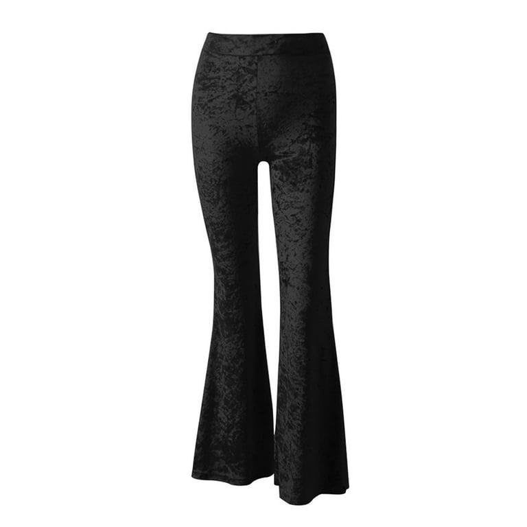 Fashion (black)Y2K Flare Pants Lace Up Trousers Women Hollow Out High Waist  Pant Women Chic Wide Leg Pant Solid Strechy Streetwear Black Pants DOU