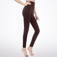 thumbnail image 4 of Ydojg Womens Leggings Fashion Solid Velvet Thermal Long Pants High Waist Sports Leggings Coffee, 4 of 4