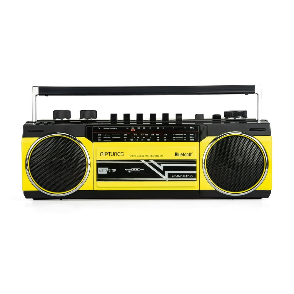 Riptunes Cassette Boombox Retro Blueooth Boombox Recorder, AM/FM/ SW1