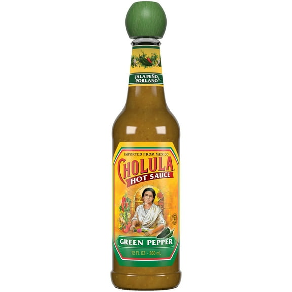 Cholula Kosher Green Pepper Hot Sauce, 12.0 fl oz Bottle