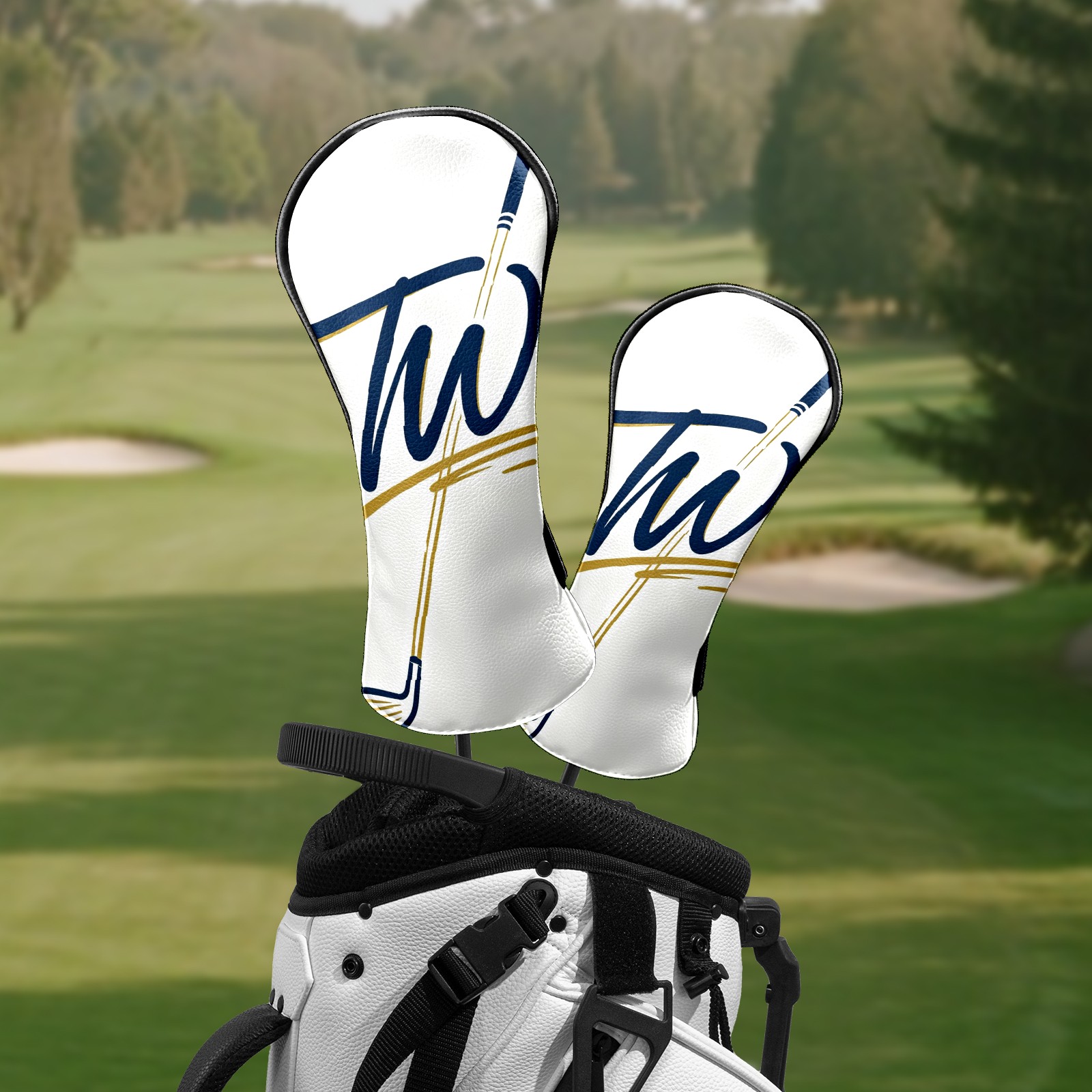 TW Golf Club Head Covers Waterproof Leather Golf Head Covers for Men Women Driver Head Cover Fairway Headcover for Golf Lovers