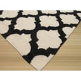 thumbnail image 2 of Handmade Wool Black Transitional Trellis Reversible Modern Moroccan Kilim Rug, 2 of 4