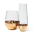 thumbnail image 2 of Unbranded Gobelet Sans Pied à Bande Dorée, Ensemble de 4 Vaisselle de Fête, 2 of 3