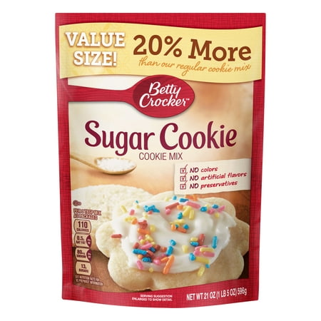 (2 Pack) Betty Crocker Value Size Sugar Cookie Mix, 21 oz (Best Boxed Cookie Mix)